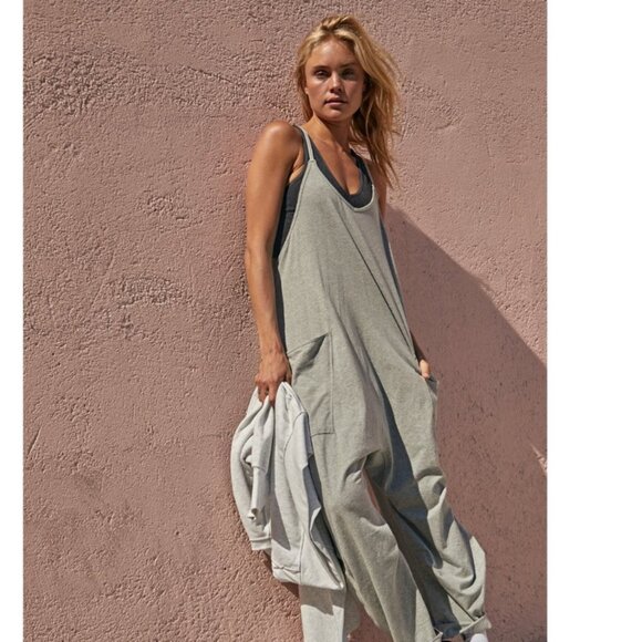 Free People Movement Hot Shot Onesie in Heather Gray - Picture 3 of 12